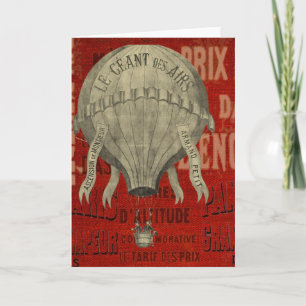 Steampunk Hot Air Ballon Ride Gepersonaliseerd Feestdagen Kaart