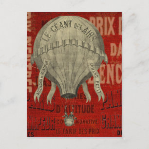 Steampunk Hot Air Ballon Ride grafische lettertype Briefkaart