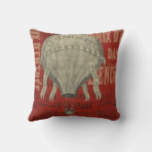 Steampunk Hot Air Ballon Ride grafische lettertype Buitenkussen (Achterkant)