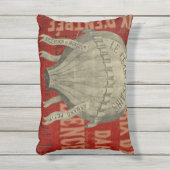 Steampunk Hot Air Ballon Ride grafische lettertype Buitenkussen (Voorkant (verticaal))