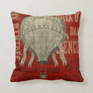 Steampunk Hot Air Ballon Ride grafische lettertype Kussen