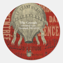 Steampunk Hot Air Ballon Ride grafische lettertype Ronde Sticker