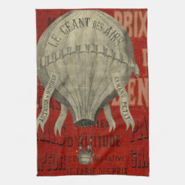Steampunk Hot Air Ballon Ride grafische lettertype Theedoek