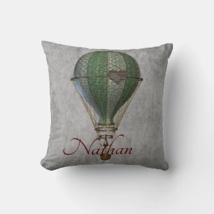Steampunk Hot Air ballon, speciaal gepersonaliseer Kussen