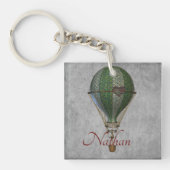 Steampunk Hot Air ballon, speciaal gepersonaliseer Sleutelhanger (voorkant)