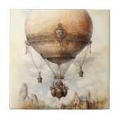  Steampunk Hot Air ballon Tegeltje (Voorkant)