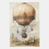  Steampunk Hot Air ballon Theedoek (Verticaal)