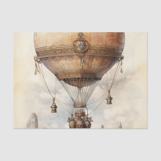 Steampunk Hot Air ballon Tissuepapier (Voorkant)