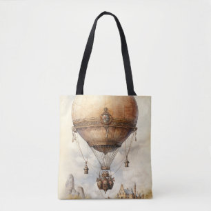  Steampunk Hot Air ballon Tote Bag