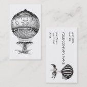 Steampunk Hot Air-ballon Visitekaartje (Voorkant / Achterkant)