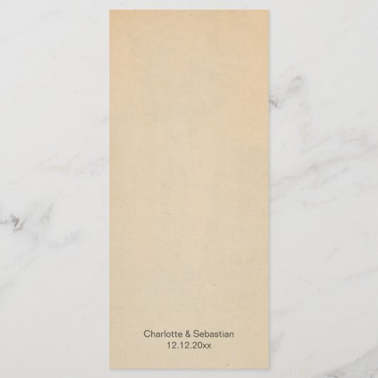 Steampunk Hot Air Ballonbruiloft Menu (Achterkant)