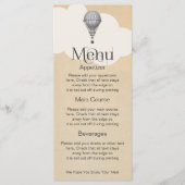 Steampunk Hot Air Ballonbruiloft Menu (Voorkant)