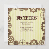 Steampunk hot-air ballonbruiloft sjabloon kaart (Achterkant)