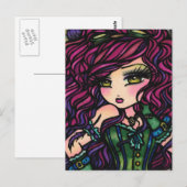 Steampunk Hot Air ballonmeisje Fantasy Art Briefkaart (Voorkant / Achterkant)