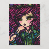 Steampunk Hot Air ballonmeisje Fantasy Art Briefkaart (Voorkant)