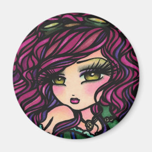 Steampunk Hot Air ballonmeisje Fantasy Art Magneet