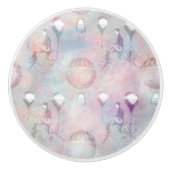 Steampunk Hot Air-ballonnen |  Feminine Keramische Knop (Voorkant)