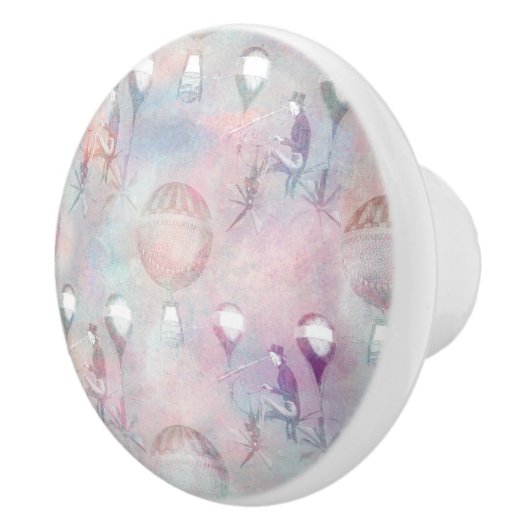 Steampunk Hot Air-ballonnen |  Feminine Keramische Knop (Rechts)