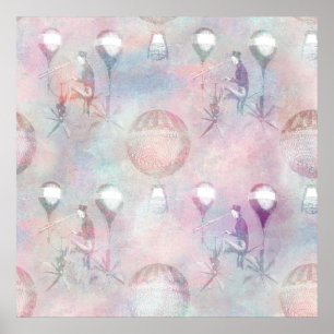 Steampunk Hot Air-ballonnen Feminine Poster