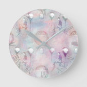 Steampunk Hot Air-ballonnen |  Feminine Ronde Klok (Voorkant)