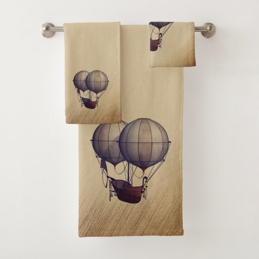 Steampunk Hot Air-ballonnen met schip Bad Handdoek (Insitu)