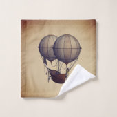 Steampunk Hot Air-ballonnen met schip Bad Handdoek (Wasdoekje)