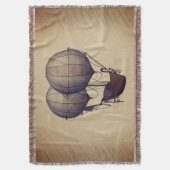 Steampunk Hot Air-ballonnen met schip Deken (Voorkant Verticaal)
