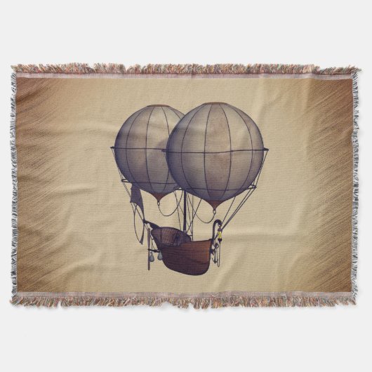 Steampunk Hot Air-ballonnen met schip Deken (Voorkant)