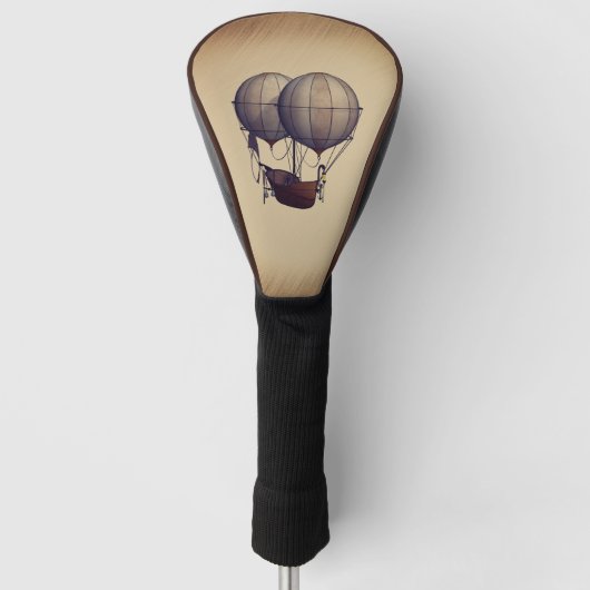 Steampunk Hot Air-ballonnen met schip Golfheadcover (Voorkant)