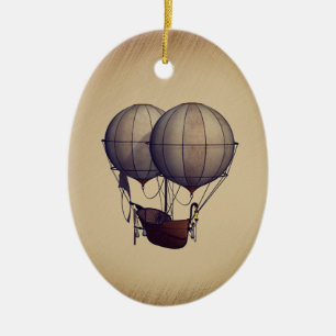 Steampunk Hot Air-ballonnen met schip Keramisch Ornament