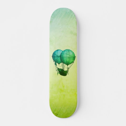 Steampunk Hot Air-ballonnen met Ship Green Persoonlijk Skateboard (Voorkant)