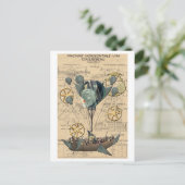Steampunk Hot Air-ballonschip Briefkaart (Staand voorkant)