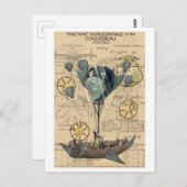 Steampunk Hot Air-ballonschip Briefkaart (Voorkant / Achterkant)