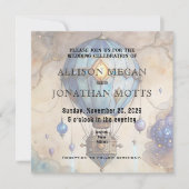 Steampunk Hot Air Balloon Wedding Invitation Kaart (Voorkant)