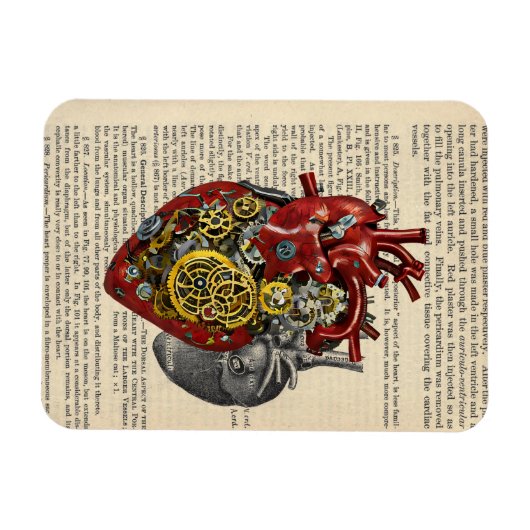 Steampunk Human Heart Anatomie Sci Fi Art Magneet (Horizontaal)
