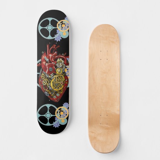 Steampunk Human Heart Anatomie Sci Fi Art Persoonlijk Skateboard (Voorkant)
