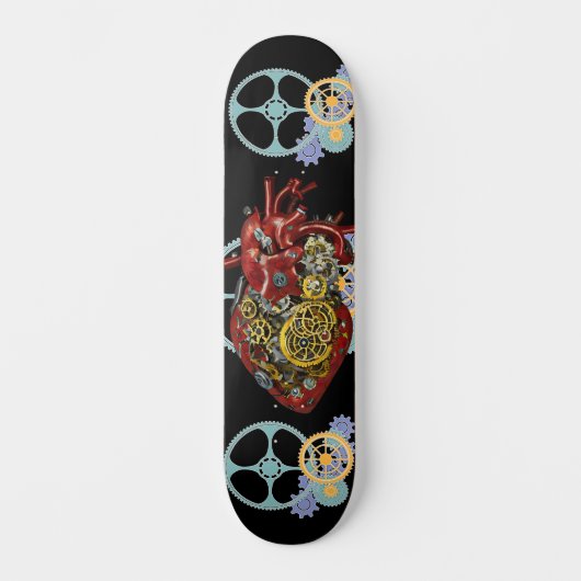 Steampunk Human Heart Anatomie Sci Fi Art Persoonlijk Skateboard (Voorkant)