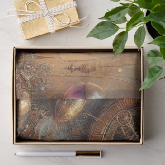 Steampunk Hummingbird Flight Fantasy Decoupage Tissuepapier (Geschenk)