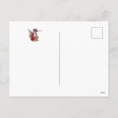 Steampunk Hummingbird met rood Pet en klokwerk Feestdagenkaart (Achterkant)