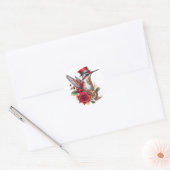 Steampunk Hummingbird met rood Pet en klokwerk Ronde Sticker (Envelop)