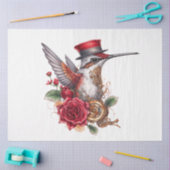 Steampunk Hummingbird met rood Pet en klokwerk Tissuepapier (Craft)