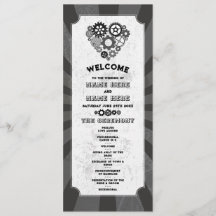 Steampunk huwelijksceremonie Heart Cogs Retro