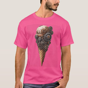 Steampunk Ice Cream Gear Art Fantasy T-shirt