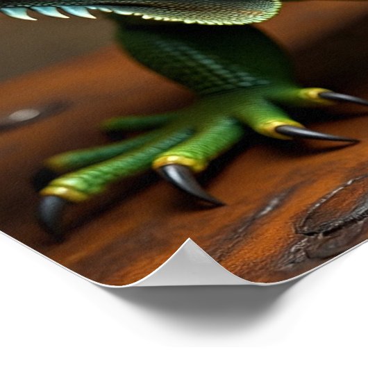 Steampunk Iguana in een Victoriaans setting Poster (Hoek)