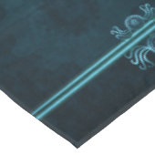 Steampunk, ijsblauw op blauwgroen cogs, Monogram Tafelkleed (Gekanteld)