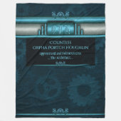 Steampunk, ijsblauw op blauwgroen ketten fleece deken (Voorkant)