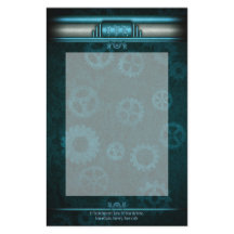 Steampunk, ijsblauw op blauwgroen vistuig, Monogra