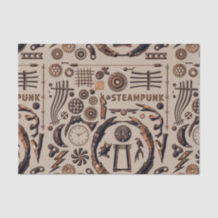 Steampunk Illustraties Pattern Brown Tissuepapier