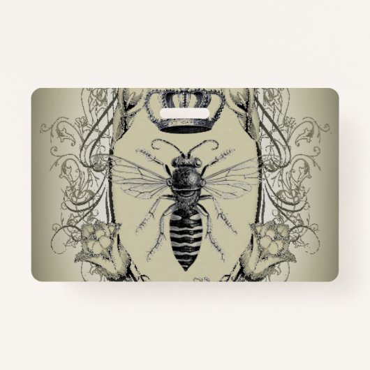 Steampunk imker baas Lady Bee Queen Crown Badge (Voorkant)