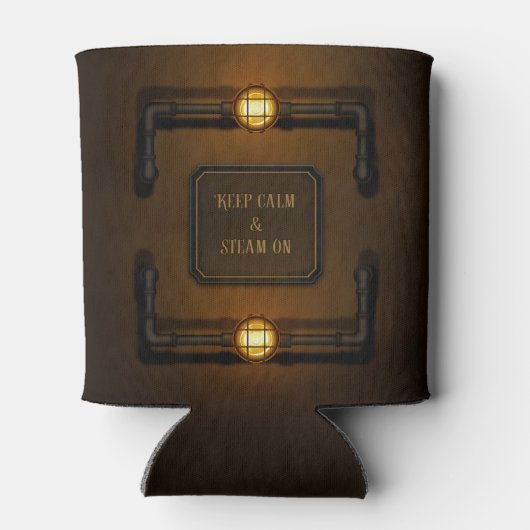 Steampunk in de machinekamer "Houd kalm en stoam a Blikjeskoeler (Achterkant)